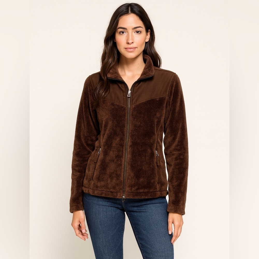 SNOZU Gorpcore Performance Fleece Jacket Brown Size Medium
